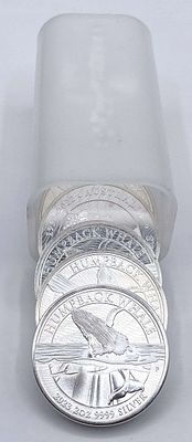 Rare Roll (5-coins) 2023-P Australia $2 Humpback Whale 2 ozt .9999 Silver. Winner shall receive 