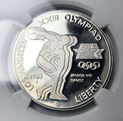 1983-S Olympics Commemorative Silver Dollar NGC PF69 Ultra Cameo. Winner shall receive the exact 