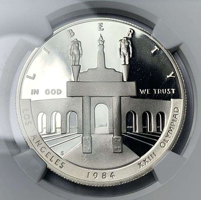 1984-S Olympics Commemorative Silver Dollar NGC PF69 Ultra Cameo. Winner shall receive the exact 
