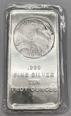 Buffalo 10 ozt .999 Silver Bar. Winner shall receive (1) bar precisely resembling the one shown 