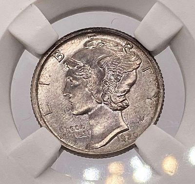 1929 Mercury Silver Dime MS66 FSB. IMPORTANT NOTE: We do not agree with the grade provided with 