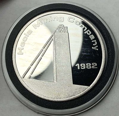 1982 Hecla Mining Company Proof 1 ozt .999 Silver. Winner shall receive (1) coin precisely