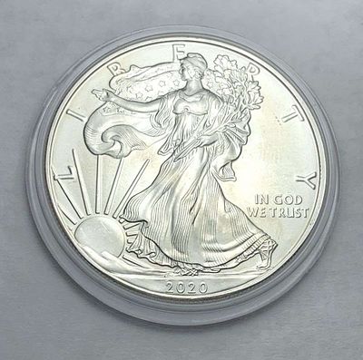 2020 American Silver Eagle. Winner shall receive (1) coin precisely resembling the one shown