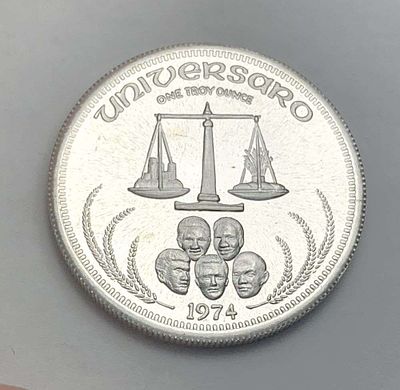 1974 Universaro World Trade 1 ozt .999 Silver. Winner shall receive (1) coin precisely