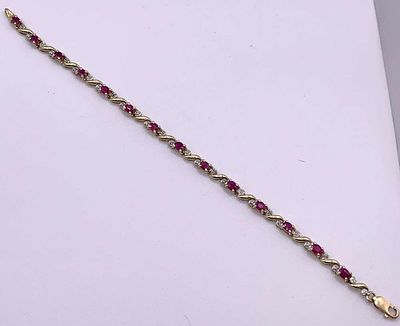 5.996g Diamond & Gemstone 10k Gold Bracelet. Winner shall receive the exact item shown here. (BD/B)