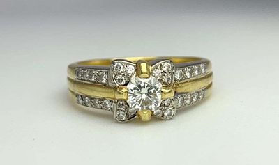 5.78g 0.25ct Center Stone Diamond & 18k Gold Ring Size 7. Winner shall receive the exact item