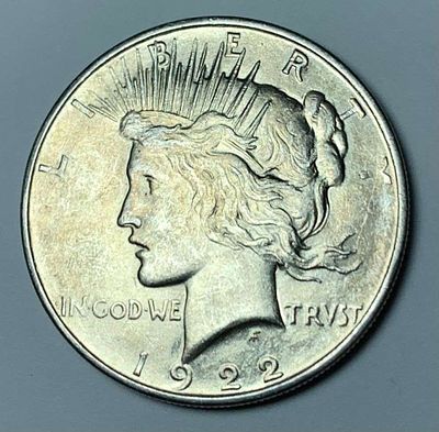 1922-D Peace Silver Dollar MS63. Winner shall receive the exact coin shown here. (MR/B)