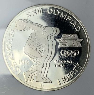1983-S Olympics Commemorative Proof Silver Dollar NGC PF69 Ultra Cameo. Winner shall receive the 