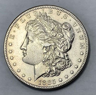 1885-S Morgan Silver Dollar AU55. Winner shall receive the exact coin shown here. (MK/RB)