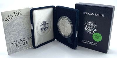 1998-P American Silver Eagle Proof OGP. Winner shall receive the exact coin shown here. (MR/EB)