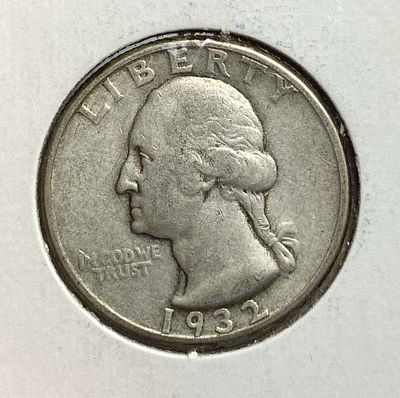 1932-D Washington Silver Quarter. Winner shall receive the exact coin shown here. (RR)