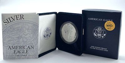 2003-W American Silver Eagle Proof OGP. Winner shall receive the exact coin shown here. (MR/EB)