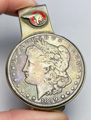 Vintage 1950's Pontiac 1899-O Morgan Silver Dollar Money Clip. Winner shall receive the exact 