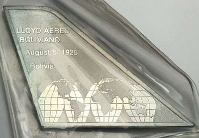 1925 LLyod Aereo Boliviano Bolivia Sterling Silver Bar. We originally received a collection of 