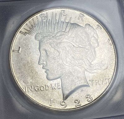 1923-D Peace Silver Dollar MS62. Winner shall receive the exact coin shown here. (RR)