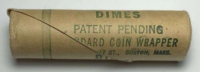 Bank Wrapped Roll (50) 1954-P Roosevelt Silver Dimes. Winner shall receive the exact roll 