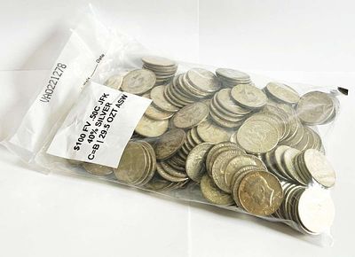 $100 Face Value 40% Silver Kennedys (200-coins). Winner shall receive (1) sealed bag of 40% 