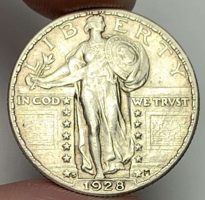 1928-S Standing Liberty Silver Quarter MS63. Winner shall receive the exact coin shown here. (MR/B)