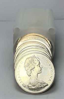 Roll (20) Mixed Date BU Canadian 80% Silver Dollar. Can you imagine if this were the 1800's and 