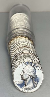 Roll (40-coins) 1961 Washington Quarter Proof 90% Silver. We were recently consigned an old time 