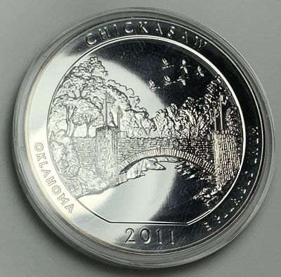 Last Minute Silver! 2011 ATB Oklahoma "Chickasaw" 5 ozt .999 Silver. Winner shall receive the 