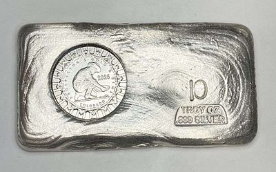 Last Minute! Hand Poured 2026 "Prospector's Gold & Gems Colorado" 10 ozt .999 Silver Bar. Winner 