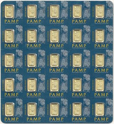 Last Minute! Pamp Suisse Lady Fortuna 1g .9999 Gold Breakable Bar (25-bars). Winner shall 