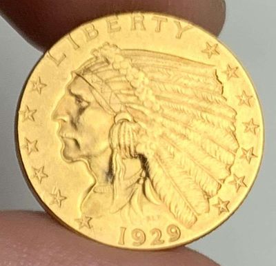 Last Minute Gold! 1929 Gold $2.50 Indian Head MS63. Winner shall receive the exact coin shown 