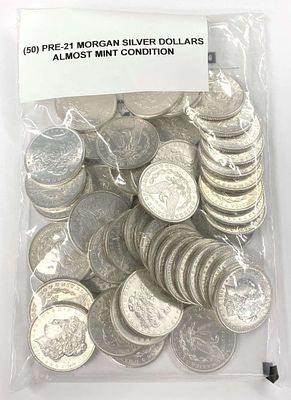(50) Morgan Silver Dollars Almost Mint 1878-1904. Winner shall receive (50) Morgan Silver 