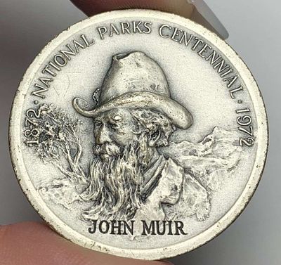 Vintage 1872-1972 John Muir Yosemite National Park Centennial Commemorative 1.085 ozt .999 Silver. 