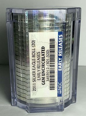 Vintage NGC Roll (20) 2011 American Silver Eagle Gem Uncirculated Early Releases. We were 