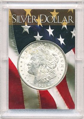 Last Minute! 1921 Morgan Silver Dollar MS64 American Flag Holder. A very special consignment. 
