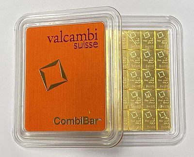 Last Minute! Valcambi CombiBar W/ Assay 50g .9999 Gold. Please allow 2-4 weeks for shipping. 