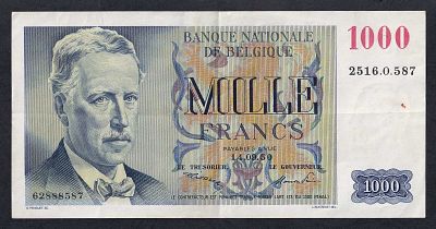 Belgium, 1000 Francs, 1950, VF. Description : Belgium, Banque Nationale de Belgique, 1000 