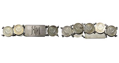 Soviet Union, Bracelet made from Copper-nickel 10 kopeck coins. Description : Soviet Union 