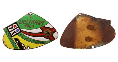 Germany, Enamel Badge/plaque, 1961 "Zielfahrt" event. Description : Germany, Enamel 