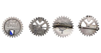 Switzerland, Swiss Automobile Club 2x Silver Badges. Description : Switzerland, Swiss 