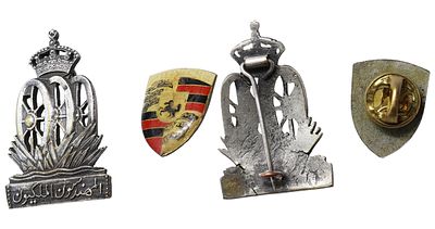 Set of two Badges: Porsche badge and Engeneer Arabic Badge. Description : Set of two Badges: 
