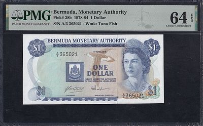 Bermuda, 1 Dollar, 1978-84, Choice UNC 64 EPQ. Description : Bermuda, Monetary Authority, 1 