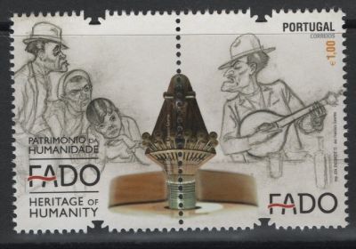 Portugal 2012 Fado, Patrimônio Da Humanidade Selo Cooperativo. 
Novo sem marca de Charneira. 
