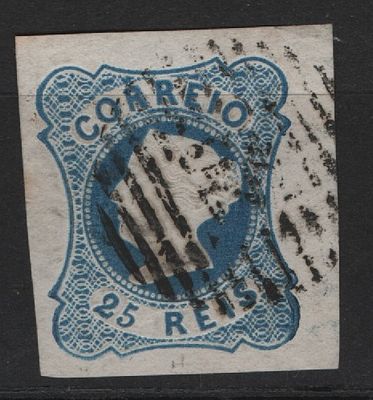 Portugal 1853 D. Maria II 25r Carimbo 52 Porto. 
Cancelado. 
Cabe ao licitante verificar 