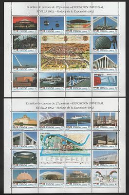 Espanha 1992 EXPO 92 Motivos da Exposi&ccedil;&atilde;o. 
Novo sem marca de charneira com goma. 
Cabe ao 