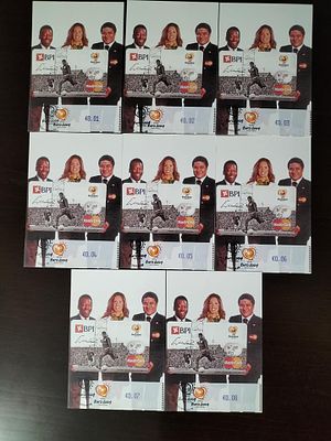 Portugal 2004 8 Postais com Etiquetas do Euro 2004 com Eus&eacute;bio e Pel&eacute; . Portugal 2004 8 Postais 