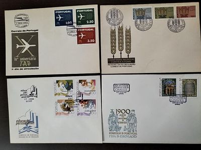 Portugal 4 FDC`S diferentes. 
Cabe ao licitante verificar cuidadosamente as imagens e tirar as 