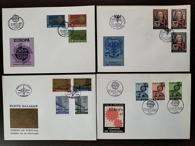 Portugal 4 FDC`S diferentes. 
Cabe ao licitante verificar cuidadosamente as imagens e tirar as 