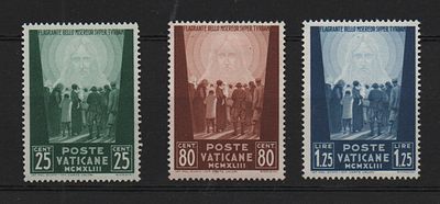 Vaticano 1944 Ajuda &agrave;s V&iacute;timas da Guerra ""MCMXLIII". 
Novo com marca de charneira com goma. 
