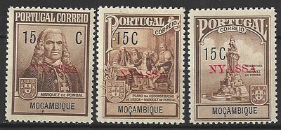 Nyassa 1925 Monumento ao Marquês de Pombal.
Novo sem marca de charneira com goma.
Cabe ao