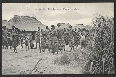 Angola 1910 Bilhete Postal Ilustrado " Benguela Um Batuque Zambeze" do Lobito para Inglaterra