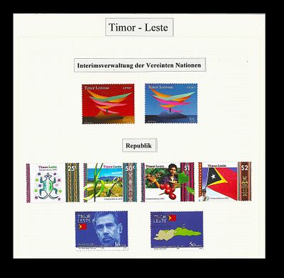 Timor Leste 2000-2002 Vários. 
Selos novos. 
Cabe ao licitante verificar cuidadosamente as 