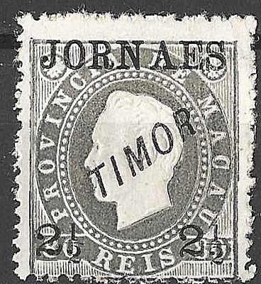 Macau 1892-1893 D. Luís I. Fita direita. Com sobretaxa Jornaes 2 1 /2 s/ 80 r. Cinzento. 
Novo 